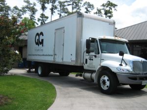 Moving truck of the office moving company, The Quality Group